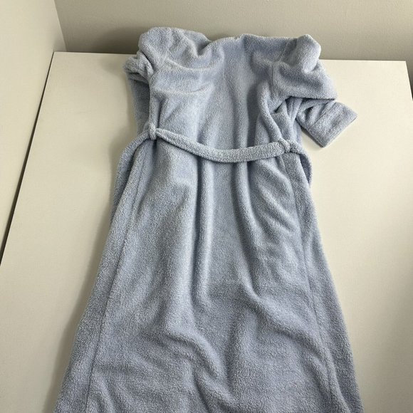 L.L. Bean Women's Blue Fleece Long Robe Full Front Pockets Size MEDIUM - Picture 2 of 6